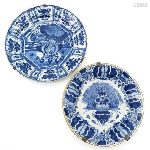 Two 18th Century Delft Plates