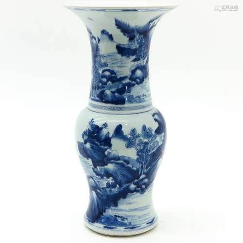 A Chinese Blue and White Yen Yen Vase