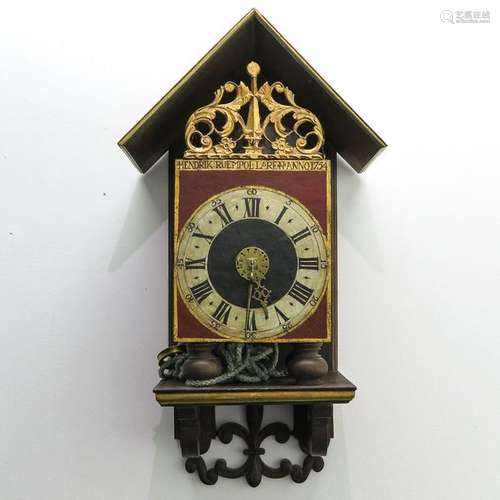 A Signed Hendrik Ruempol Hanging Clock