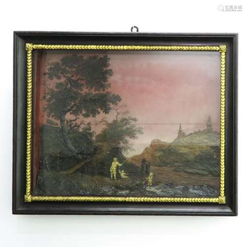 An 18th Century Wax Painting in Original Frame