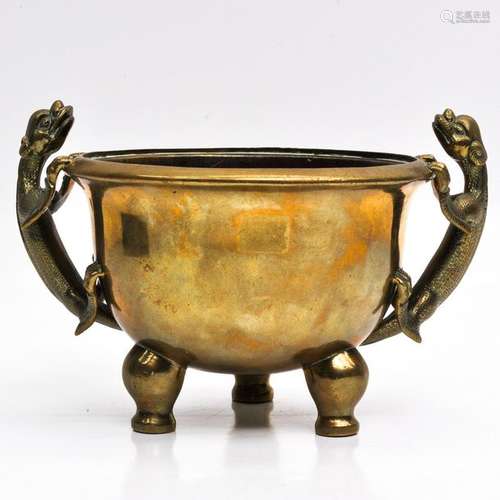 A Chinese Bronze Tripod Censer