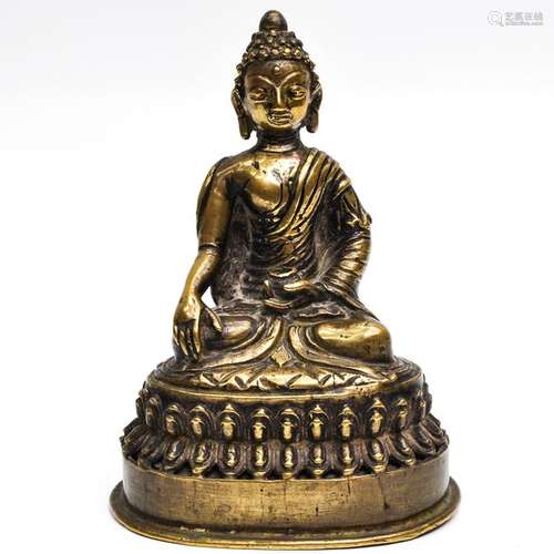 A Bronze Gilt Ming Buddha