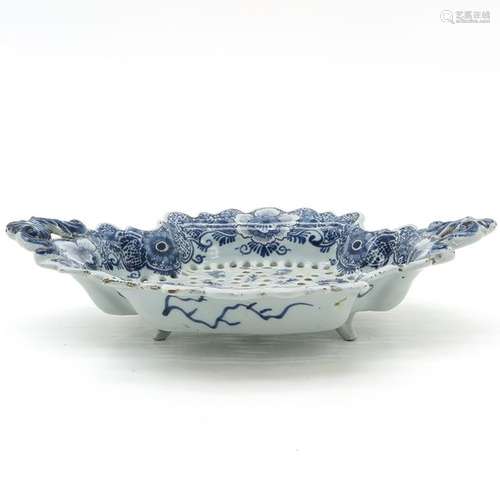 An 18th Century Delft Strawberry Dish