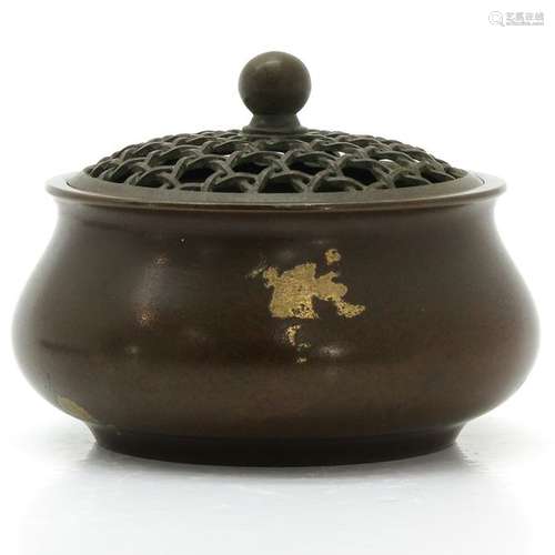 A Chinese Gold Splash Decor Bronze Censer