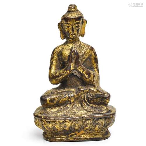 A Small Gilt Bronze Chinese Buddha