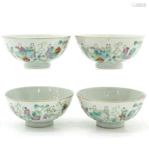 Four Chinese Famille Rose Bowls