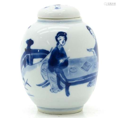 A Chinese Blue and White Tea Caddy