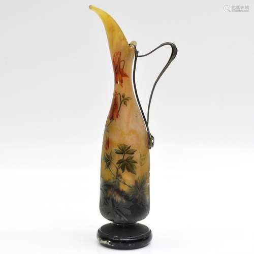 A Very Rare Signed Daum Cameo Glass Carafe