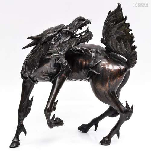 A Bronze Kylin Sculpture