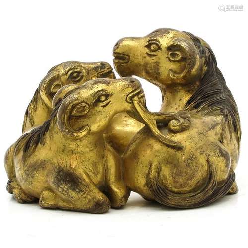 A Chinese GIlt Bronze Sculpture