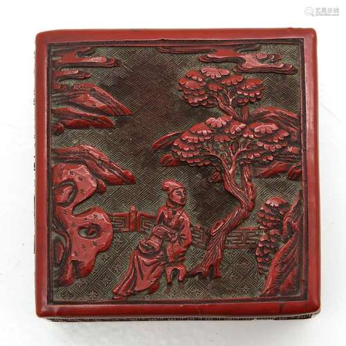 A Chinese Cinnabar Box with Cover