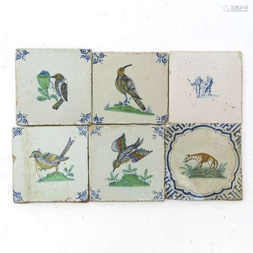 A Collection of Six Dutch Tiles