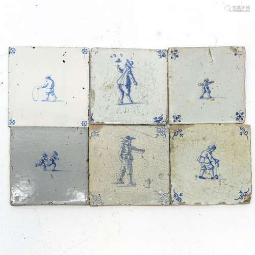 A Collection of Six Dutch Tiles