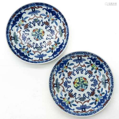 Two Chinese Doucai Decor Plates