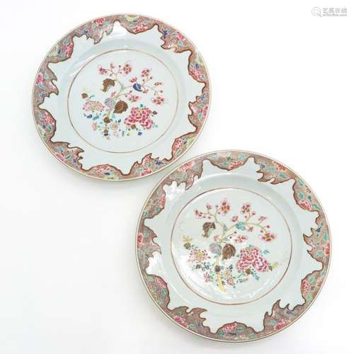 Two Chinese Famille Rose Chargers