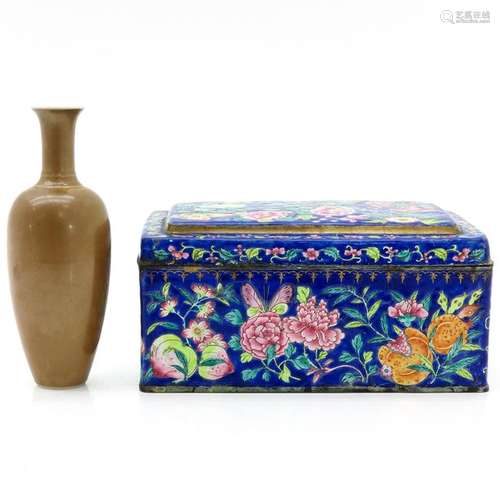 A Chinese Cloisonne Box and Vase