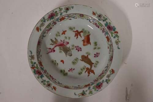 Chine. Assiette ronde et creuse en porcelaine à dé…