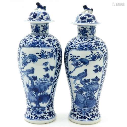 A Pair of Chinese Garniture Vases