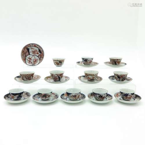 A Collection of Imari Cups and Saucers