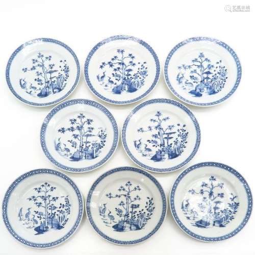 A Series of Eight Chinese Plates