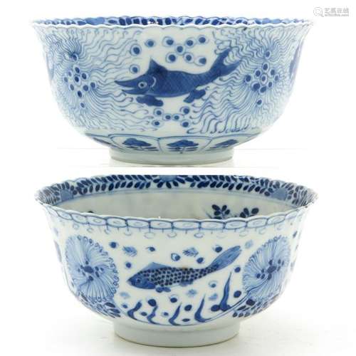 Two Chinese Blue and White Bowls