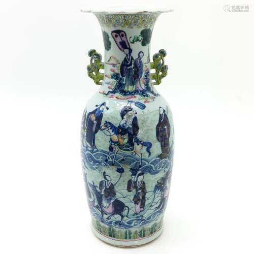 A Chinese Polychrome Decor Vase