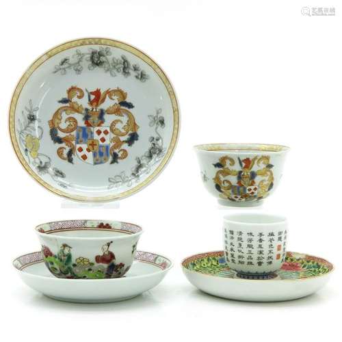 A Collection of Chinese Cups and Saucers