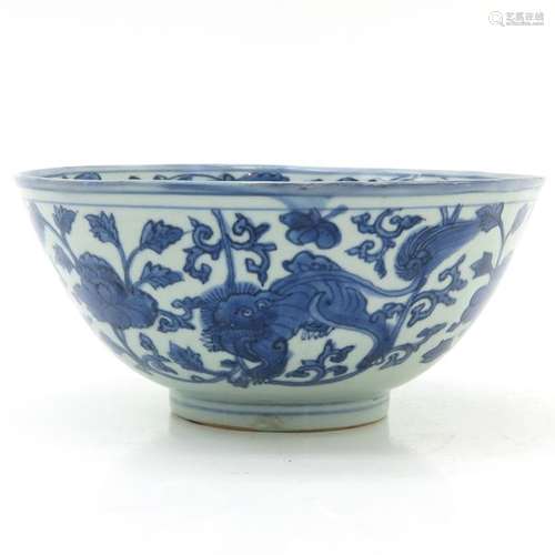 A Large Chinese Blue and White Bowl