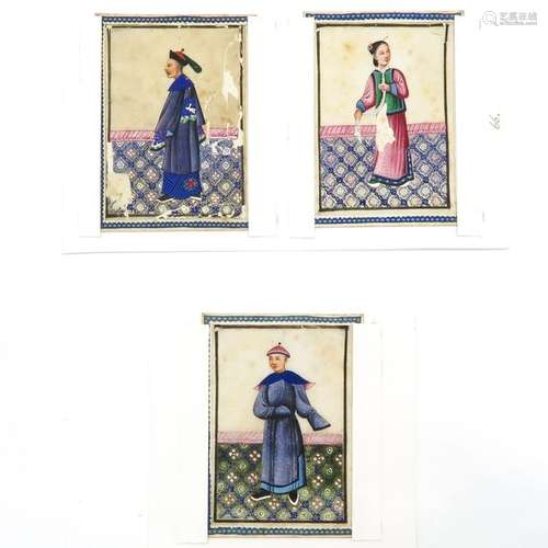 A Collection of Three Chinese Colored Prints