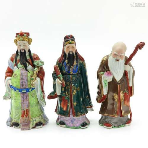 Three Chinese Imortal Sculptures