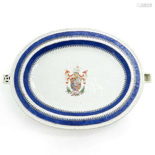 A Chinese Armorial Warming Tray