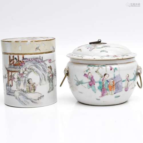 Two Chinese Jars with Covers