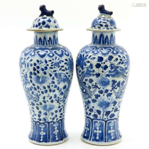 A Pair of Chinese Vases with Covers