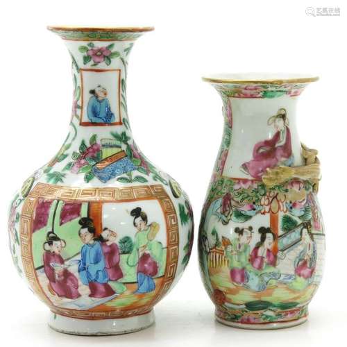 Two Chinese Cantonese Vases