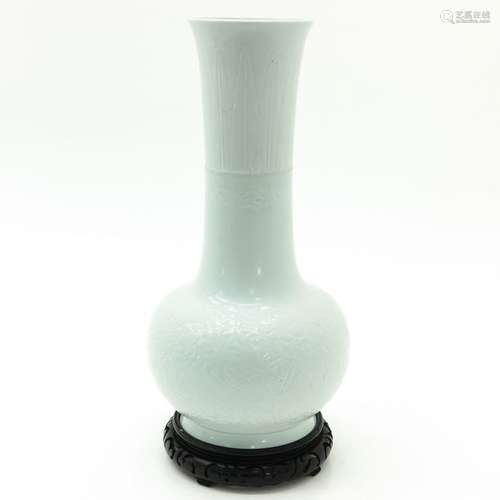 A Chinese Blanc de Chine Decor Vase