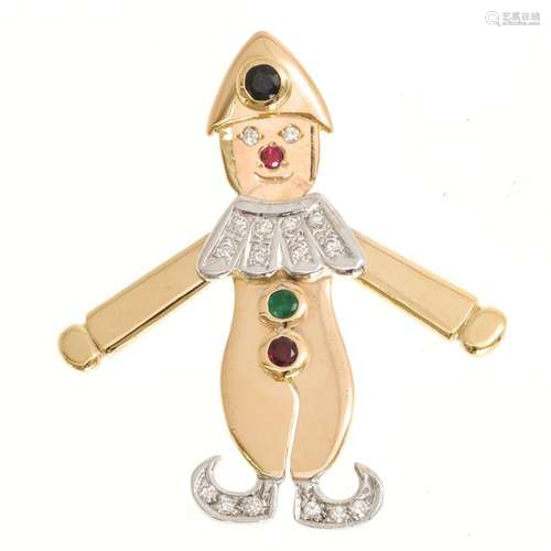 An 18KG Clown Pendant