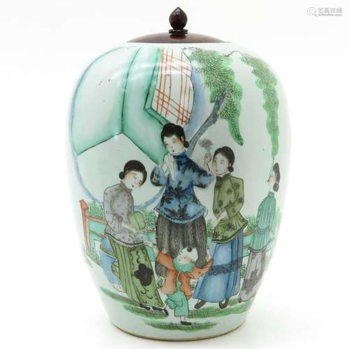 A Chinese Famille Verte Ginger Jar