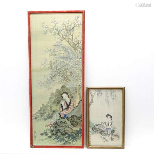 Two Framed Chinese Paintings