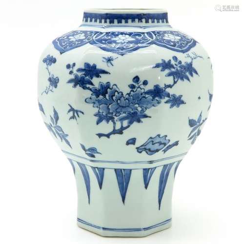 A Chinese Blue and White Baluster Vase