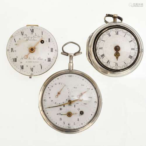 Three 18th Century Silver Pocket Watches