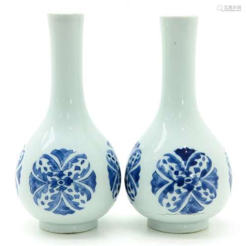 Two Chinese Blue and White Bottle Vases