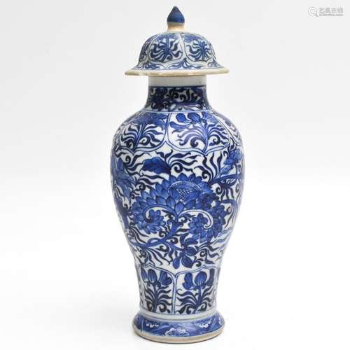 A Chinese Blue and White Vase with Cover