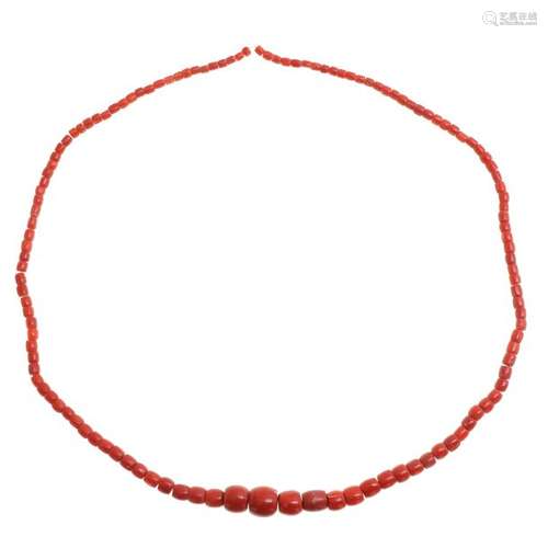 A 19th Century Deep Red Coral Necklace