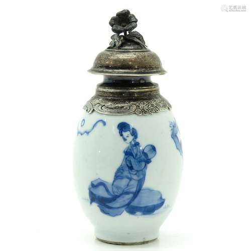 A Chinese Blue and White Tea Caddy