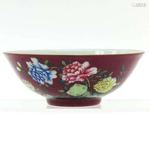 A Chinese Ruby and Famille Rose Bowl