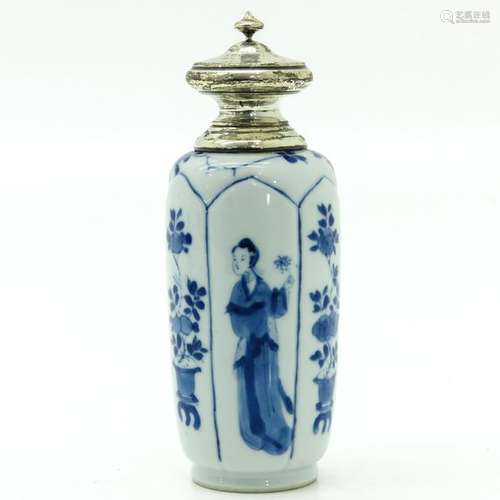 A Chinese Blue and White Tea Caddy