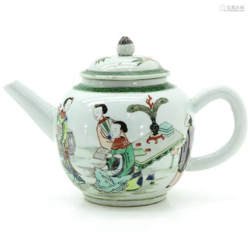 A Chinese Famille Verte Teapot