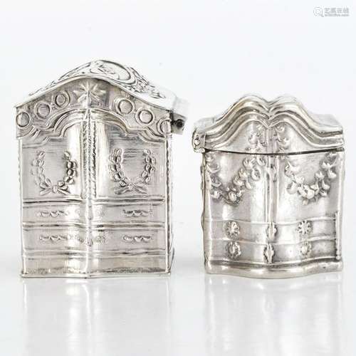 Two Silver Scent Boxes