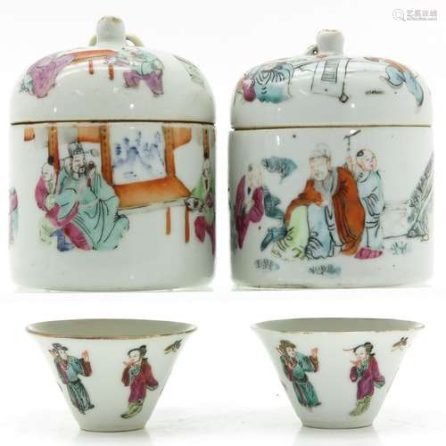 Two Chinese Famille Rose Cup Warmer