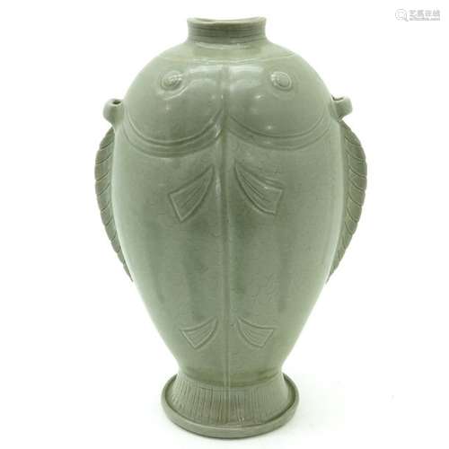 A Chinese Celadon Fish Vase